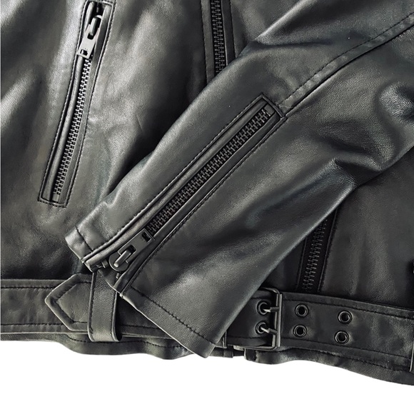 IRO Men’s Aronew Black Leather Biker Jacket NWT - Picture 7 of 12